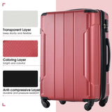 Merax Luggage Set 3 Piece Expandable Lightweight Spinner Suitcase with Corner Guards (Red.)