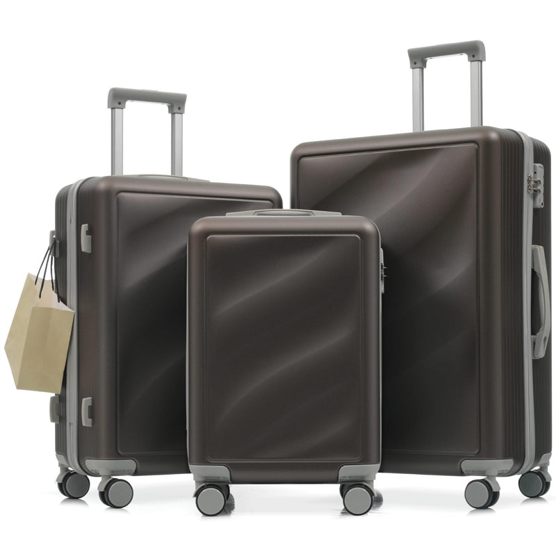 Merax Luggage Set 3 Piece, Hardshell ABS Suitcases with Spinner Wheels, Lightweight Durable TSA Approved Carry - on & Checked Luggage for Travel (20"/24"/28")