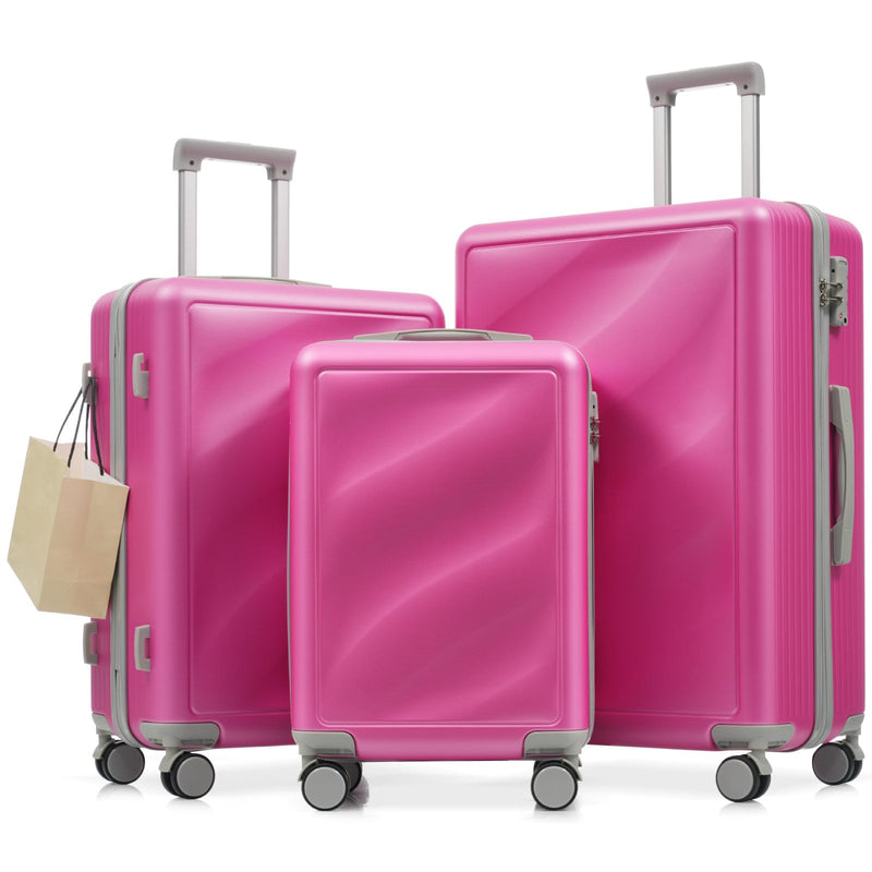 Merax Luggage Set 3 Piece, Hardshell ABS Suitcases with Spinner Wheels, Lightweight Durable TSA Approved Carry - on & Checked Luggage for Travel (20"/24"/28")
