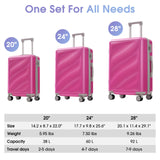 Merax Luggage Set 3 Piece, Hardshell ABS Suitcases with Spinner Wheels, Lightweight Durable TSA Approved Carry - on & Checked Luggage for Travel (20"/24"/28")