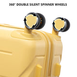 Merax Luggage Set, 3 Piece Hardside Suitcase Set, 20 - inch, 24 - inch, 28 - inch Luggage, Carry on Luggage Set, Travel Luggage Set, Large Suitcase with Wheels,Yellow