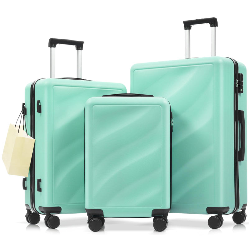 Merax Luggage Set 3 Piece, Lightweight Durable ABS Suitcases with Spinner Wheels and TSA Lock, Carry - on & Checked Travel Luggage