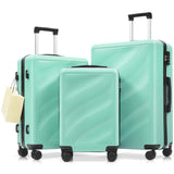 Merax Luggage Set 3 Piece, Lightweight Durable ABS Suitcases with Spinner Wheels and TSA Lock, Carry - on & Checked Travel Luggage
