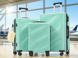 Merax Luggage Set 3 Piece, Lightweight Durable ABS Suitcases with Spinner Wheels and TSA Lock, Carry - on & Checked Travel Luggage