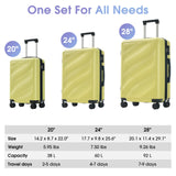 Merax Luggage Set 3 Piece, Lightweight Durable ABS Suitcases with Spinner Wheels and TSA Lock, Carry - on & Checked Travel Luggage