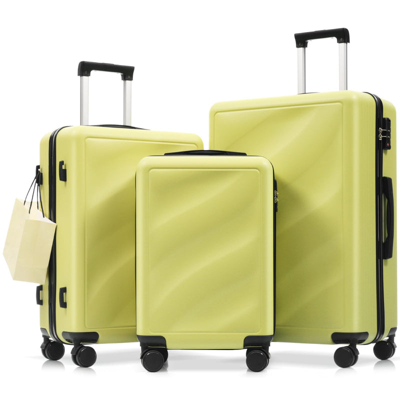 Merax Luggage Set 3 Piece, Lightweight Durable ABS Suitcases with Spinner Wheels and TSA Lock, Carry - on & Checked Travel Luggage