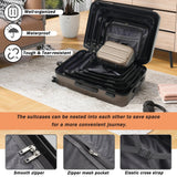 Merax Luggage Set 6 Piece, Hardshell ABS Suitcases with 8 Silent Spinner Wheels, Durable and Lightweight Travel Luggage for Family Trips, Brown