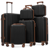 Merax Luggage Set 6 Piece, Lightweight ABS Hardshell Suitcases with Spinner Wheels & TSA Lock, Carry - On & Checked Travel Luggage for Family Travel