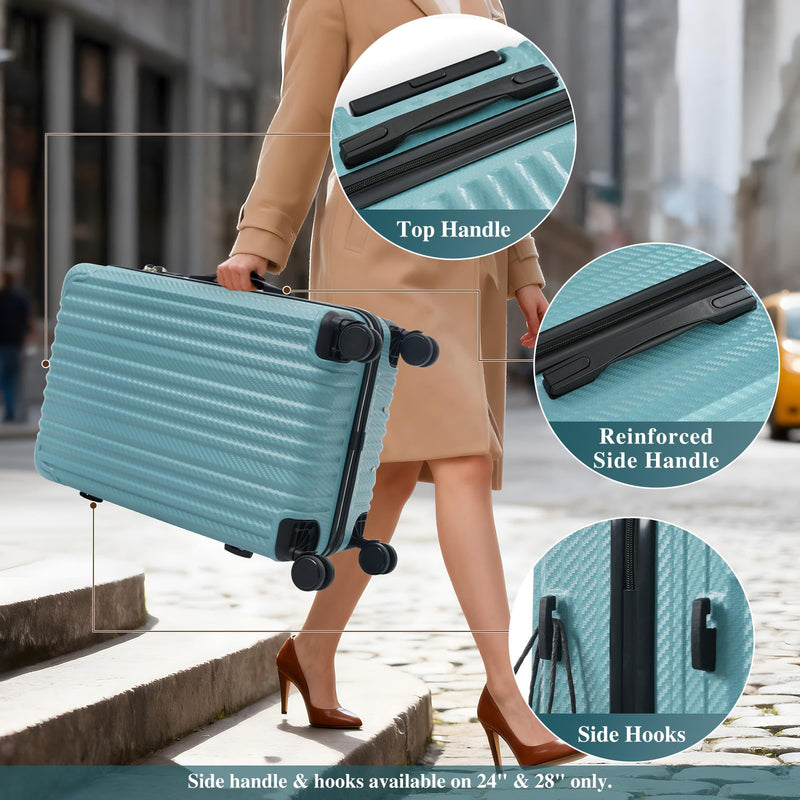 Merax Luggage Set 6 Piece, Lightweight ABS Hardshell Suitcases with Spinner Wheels & TSA Lock, Carry - On & Checked Travel Luggage for Family Travel