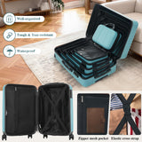 Merax Luggage Set 6 Piece, Lightweight ABS Hardshell Suitcases with Spinner Wheels & TSA Lock, Carry - On & Checked Travel Luggage for Family Travel