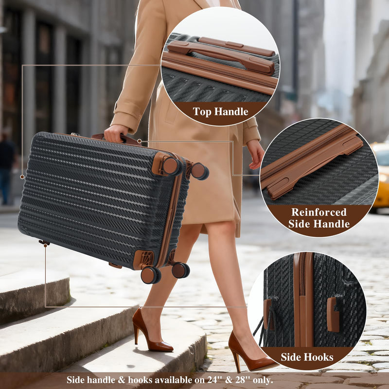 Merax Luggage Set 6 Piece, Lightweight ABS Hardshell Suitcases with Spinner Wheels & TSA Lock, Carry - On & Checked Travel Luggage for Family Travel