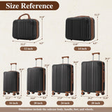 Merax Luggage Set 6 Piece, Lightweight ABS Hardshell Suitcases with Spinner Wheels & TSA Lock, Carry - On & Checked Travel Luggage for Family Travel