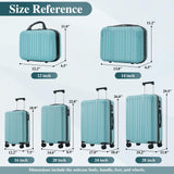 Merax Luggage Set 6 Piece, Lightweight ABS Hardshell Suitcases with Spinner Wheels & TSA Lock, Carry - On & Checked Travel Luggage for Family Travel
