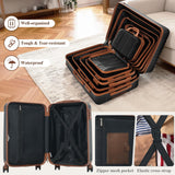 Merax Luggage Set 6 Piece, Lightweight ABS Hardshell Suitcases with Spinner Wheels & TSA Lock, Carry - On & Checked Travel Luggage for Family Travel
