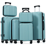 Merax Luggage Set 6 Piece, Lightweight ABS Hardshell Suitcases with Spinner Wheels & TSA Lock, Carry - On & Checked Travel Luggage for Family Travel