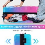 Merax Luggage Set Carry On Luggage with TSA Lock Hard Shell Suitcases & Travel Bag Dual Spinner Wheels Lightweight Durable Travel Set (Gradient Pink Blue, 3 PC(20+24+28))