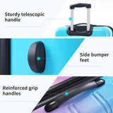 Merax Luggage Set Carry On Luggage with TSA Lock Hard Shell Suitcases & Travel Bag Dual Spinner Wheels Lightweight Durable Travel Set (Gradient Pink Blue, 3 PC(20+24+28))
