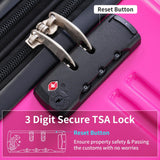 Merax Luggage Set Carry On Luggage with TSA Lock Hard Shell Suitcases & Travel Bag Dual Spinner Wheels Lightweight Durable Travel Set (Gradient Purple Pink, 3 PC(20+24+28))