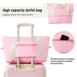 Merax Luggage Set Carry On Luggage with TSA Lock Hard Shell Suitcases & Travel Bag Dual Spinner Wheels Lightweight Durable Travel Set (Light Pink, 3 PC(20+24+Bag))