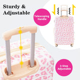Merax Luggage Set Carry On Luggage with TSA Lock Hard Shell Suitcases & Travel Bag Dual Spinner Wheels Lightweight Durable Travel Set (Pink Leopard, 3 PC(20+24+28))