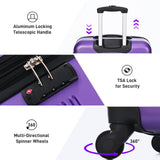 Merax Luggage Set Carry On Luggage with TSA Lock Hard Shell Suitcases & Travel Bag Dual Spinner Wheels Lightweight Durable Travel Set (Purple, 5 PC(16+20+24+28+Bag+8 Luggage Storage Bags))