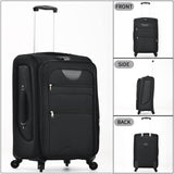 Merax Luggage Set, Softside Suitcase 3 Piece, Expandable Lightweight Luggage Sets with Duffel Bag 22" 26" 30" Suitcase with Wheels TSA Lock,Black