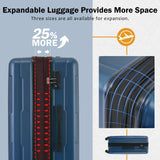 Merax Luggage Sets 2 Piece Suitcase Set, Hardshell 20 IN & 24 IN Suitcase Set with Duffel Bag, Travel Suitcases with Spinner Wheels and TSA Lock(Blue)