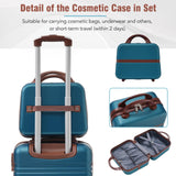 Merax Luggage Sets 2 Piece with Cosmetic Case, Suitcase Set Carry On Travel Luggage TSA Lock Spinner Wheels Hardshell Lightweight, 20 inch 28 inch, Navy Blue (3 Set)