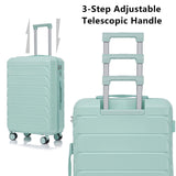Merax Luggage Sets 3 Piece, Hardshell Suitcase with Lock Double Spinner Wheels, Green, 20/24/28 Inch