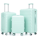 Merax Luggage Sets 3 Piece, Hardshell Suitcase with Lock Double Spinner Wheels, Green, 20/24/28 Inch