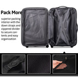 Merax Luggage Sets 3 Piece Suitcase Set 20/24/28,Carry on Luggage Airline Approved,Hard Case with Spinner Wheels,Pink