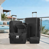 Merax Luggage Sets 5 Piece Hardside Expandable Suitcase with Wheels TSA Locks,ABS Hardside Lightweight Rolling Suitcase for Women and Men,Black