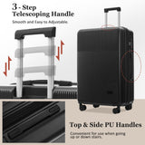 Merax Luggage Sets 5 Piece Hardside Expandable Suitcase with Wheels TSA Locks,ABS Hardside Lightweight Rolling Suitcase for Women and Men,Black