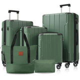 Merax Luggage Sets 6 Piece Hardshell Suit case, Expandable Lightweight Suitcases with Dual Wheels, TSA Lock for Men Women, Green