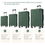 Merax Luggage Sets 6 Piece Hardshell Suit case, Expandable Lightweight Suitcases with Dual Wheels, TSA Lock for Men Women, Green
