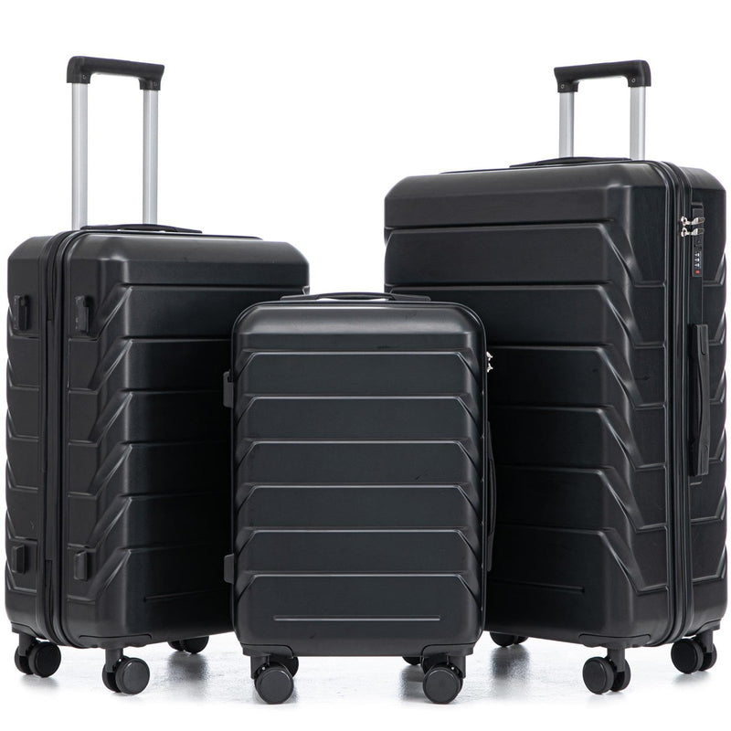 Merax Luggage Sets, ABS Hardshell Suit case Spinner Wheels Lightweight Combination Lock