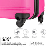 Merax Luggage Sets, Hardshell Luggage Sets 3 Piece 20"+24"+28" Luggages Hardside Spinner Suitcase with TSA Lock, Pink