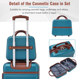 Merax Luggage Sets, Hardshell Luggage Sets 4 Pieces 20"+24"+28" Luggages and Cosmetic Case Spinner Suitcase with TSA Lock Lightweight, Blue