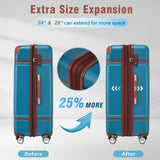 Merax Luggage Sets, Hardshell Luggage Sets 4 Pieces 20"+24"+28" Luggages and Cosmetic Case Spinner Suitcase with TSA Lock Lightweight, Blue