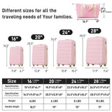 Merax Luggage sets of 13 Piece 16 20 20 28 IN Carry on Luggage Hard Case Light Pink Luggage Expandable Checked Luggage Suitcase Set with Wheels