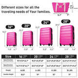 Merax Luggage sets of 13 Piece 16 20 20 28 IN Carry on Luggage Hard Case Pink Luggage Expandable Checked Luggage Suitcase Set with Wheels