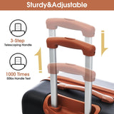 Merax Luggage sets of 3 Piece 20 24 IN Carry on Luggage Hard Case Black and Brown Luggage Expandable Checked Luggage Suitcase Set with Wheels