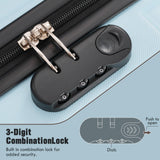 Merax Luggage Sets,ABS Durable Hardcase Suitcase Double Wheels 3 Piece Carry on Suitcase Airline Approved,Light Blue