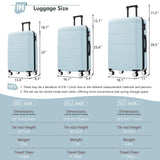 Merax Luggage Sets,ABS Durable Hardcase Suitcase Double Wheels 3 Piece Carry on Suitcase Airline Approved,Light Blue