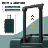 Merax Luggage Sets,Hardcase Suitcase with Bags,6 Piece Lightweight Carry on Luggagewith Double Spinner Wheels Lock,16+20+24+28 inches,Dark Green