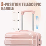 Merax Luggage,Lightweight Durable Carry On Suitcase Set with Spinner Wheels,2 Piece 20 Inch Luggage with 14 Inch Cosmetic Case for Travel,Blue+Pink