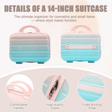 Merax Luggage,Lightweight Durable Carry On Suitcase Set with Spinner Wheels,2 Piece 20 Inch Luggage with 14 Inch Cosmetic Case for Travel,Blue+Pink