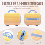 Merax PC+ABS 20" Carry - On Luggage Set with Detachable Makeup Case Compact & Flight Approved, Rainbow