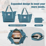 Merax Softside Luggage Set 3 Piece Suitcase with Duffel Bag Spinner Wheels Lightweight Expandable Travel Luggage 22" 26" 30",Blue Green