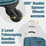 Merax Softside Luggage Set, 5 Piece Expandable Travel Suitcase Set with Spinner Wheels and TSA Lock,22" 26" 30"(Green)